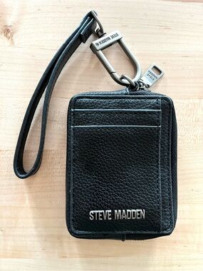 Steve Madden Y2K Bpipper  Faux Leather Zip Around Card Case Wallet, NWOT